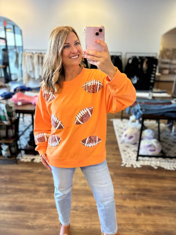 Game Day Sequin Football Sweatshirt