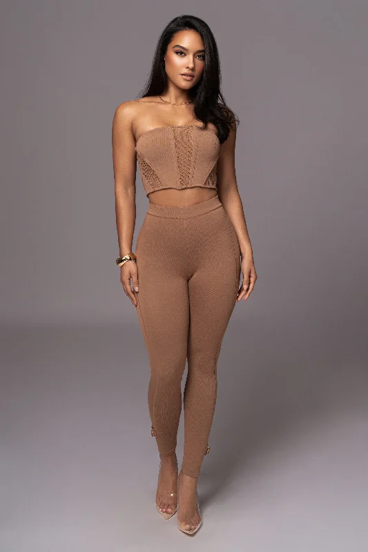 Pecan Freda Knit Bustier