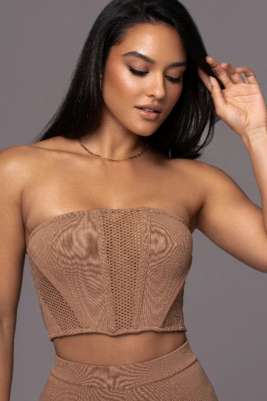 Pecan Freda Knit Bustier