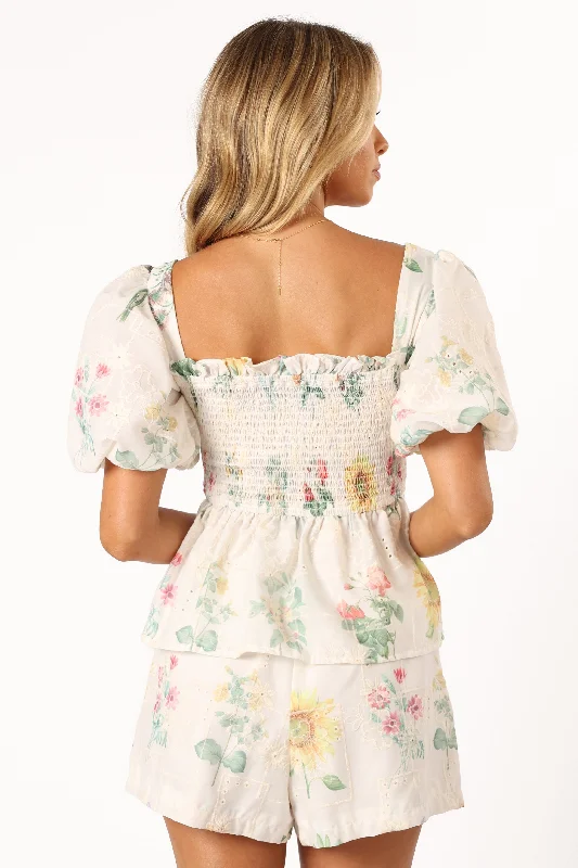 Amalie Top - White Floral