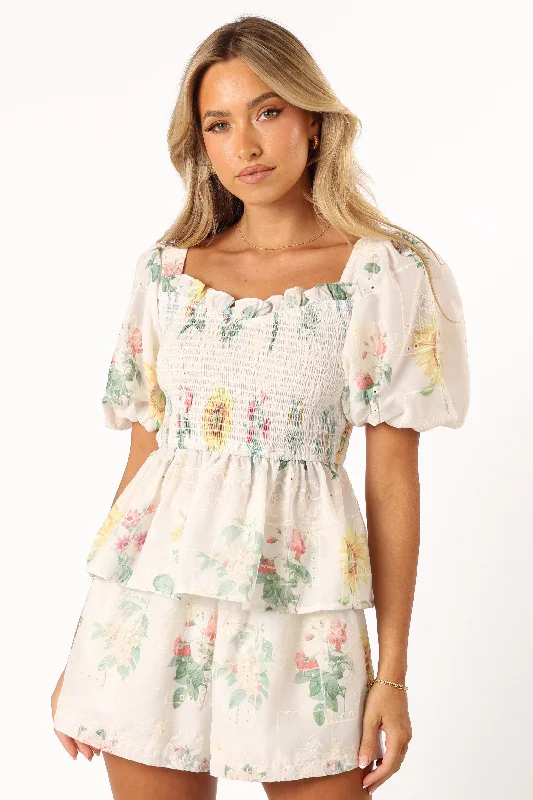 Amalie Top - White Floral