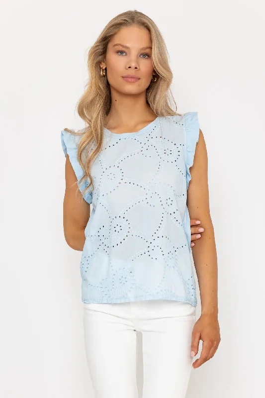 Anglaise Sleeveless T-Shirt in Blue