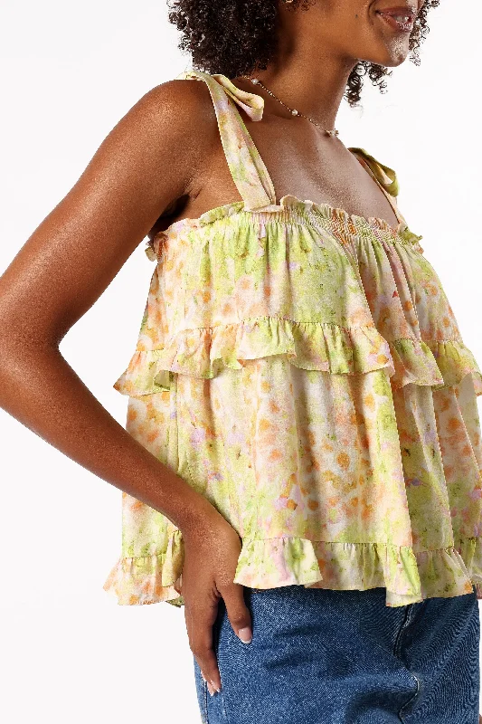 Fiorella Top - Yellow/Green