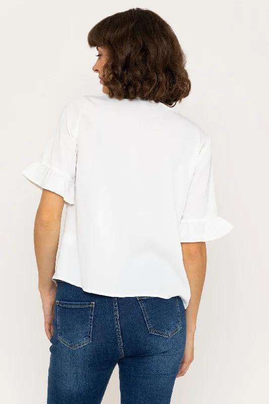 Ivory Button Short Sleeve Top