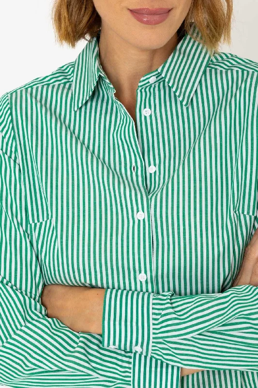 Longline Shirt 100% Cotton in Green