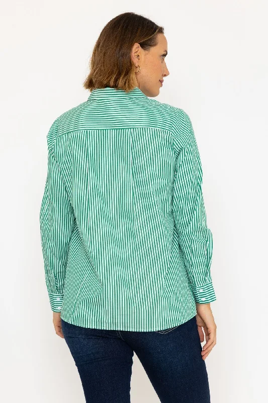 Longline Shirt 100% Cotton in Green