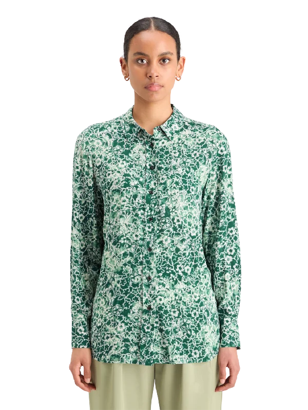 Relaxed Fit Floral Button Down Shirt