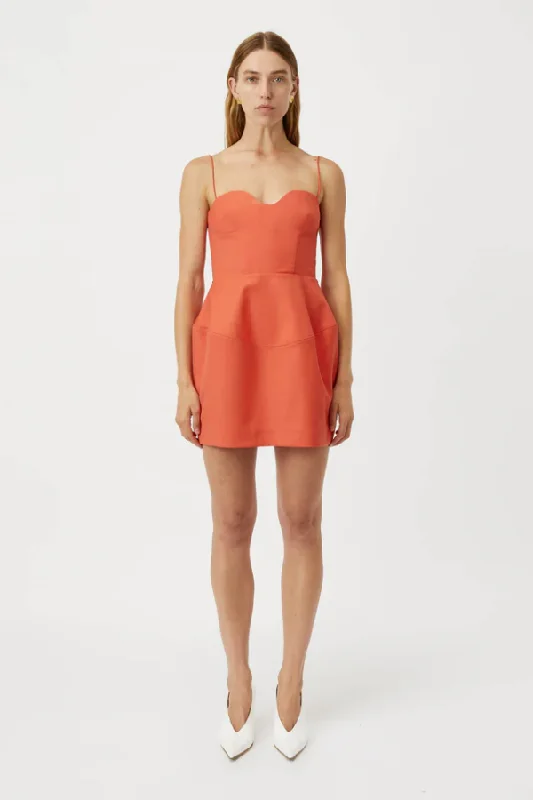 Doherty Peplum Mini Dress Coral