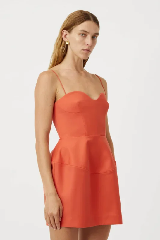 Doherty Peplum Mini Dress Coral