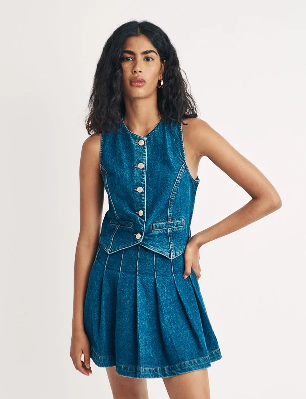 Denim Sinatra Waistcoat Mini Dress