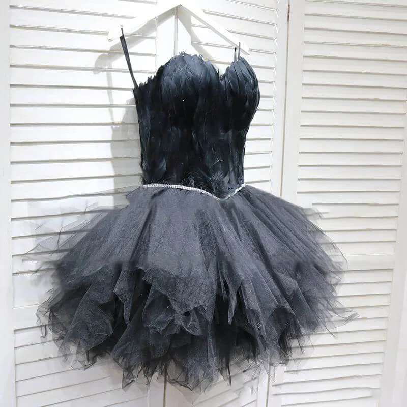 Feather Mesh Tutu Tube Mini Dress