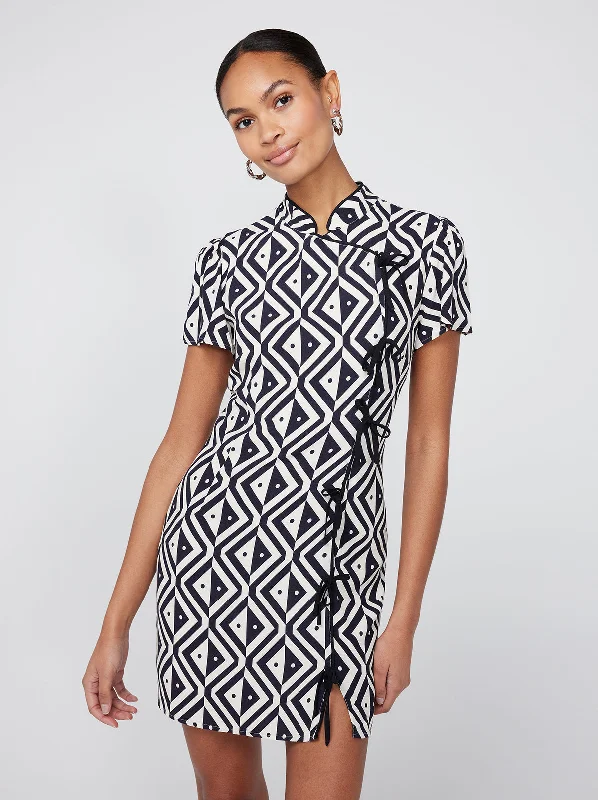 Harlow Diamond Geo Print Mini Dress