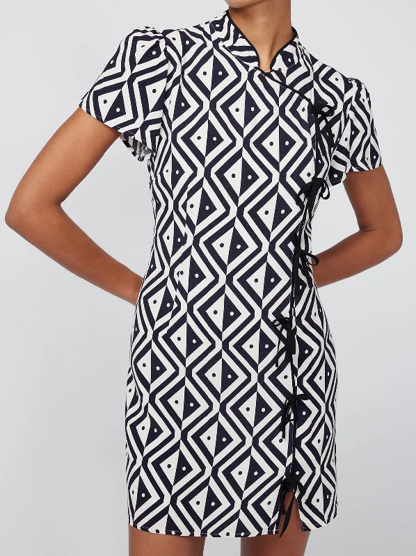 Harlow Diamond Geo Print Mini Dress