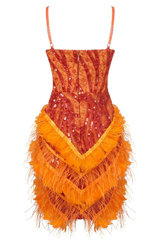 Martha Feather Sequin Mini Dress