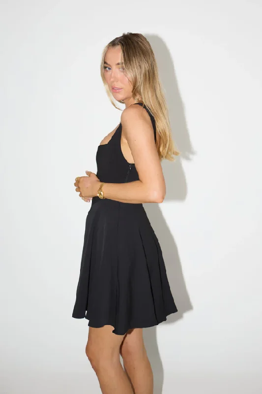 The Ultimate Muse High Waist Square Neck Mini Dress	Black