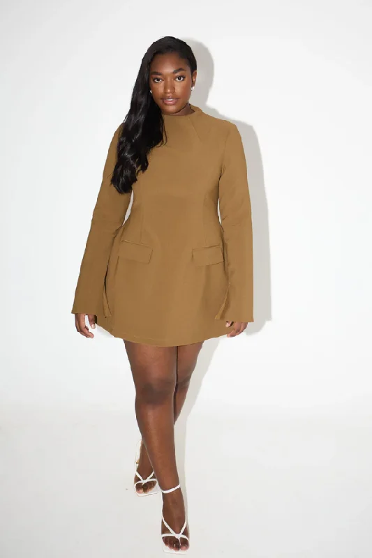 The Ultimate Muse Split Sleeve Mini Dress Olive