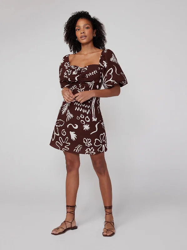 Zosia Coco Palm Print Mini Dress