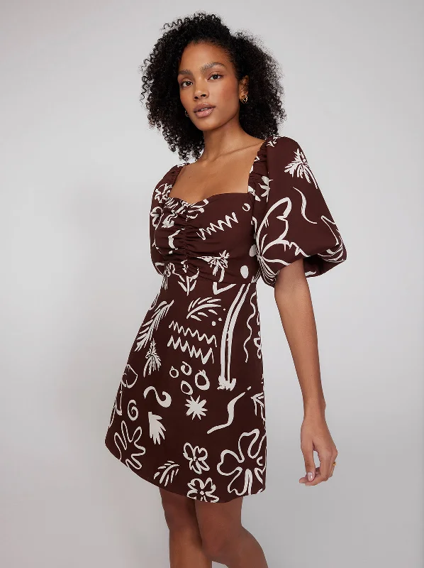 Zosia Coco Palm Print Mini Dress