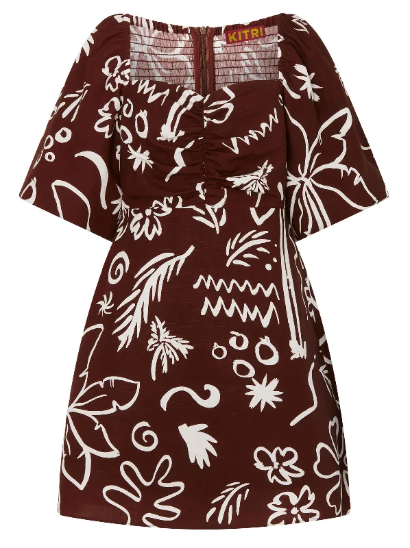 Zosia Coco Palm Print Mini Dress