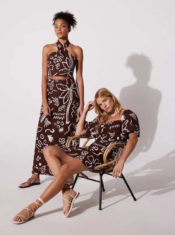 Zosia Coco Palm Print Mini Dress