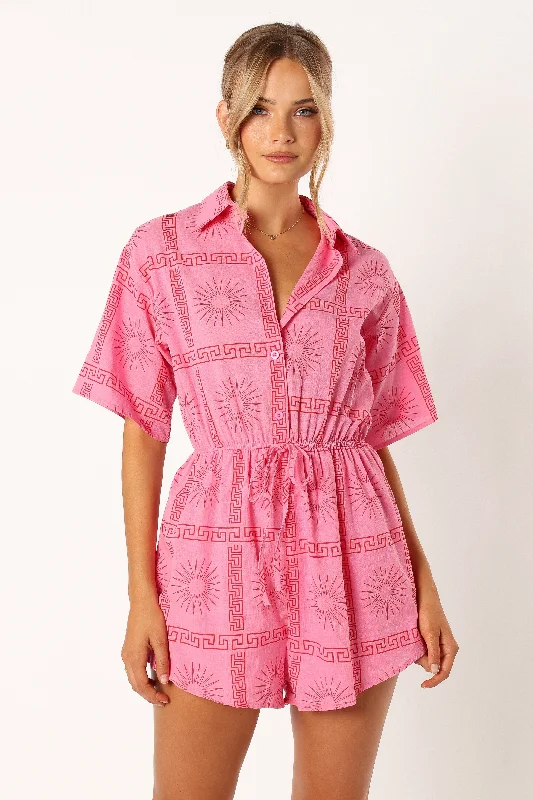 Ilios Romper - Pink Print