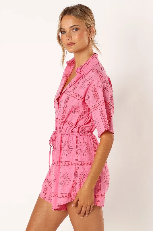 Ilios Romper - Pink Print