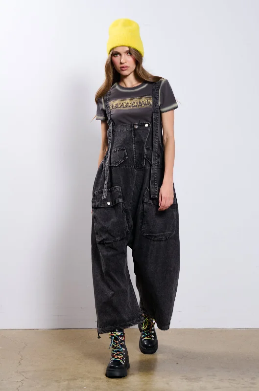 JUST LIKE THAT BAGGY FIT OVERALLS IN GREY