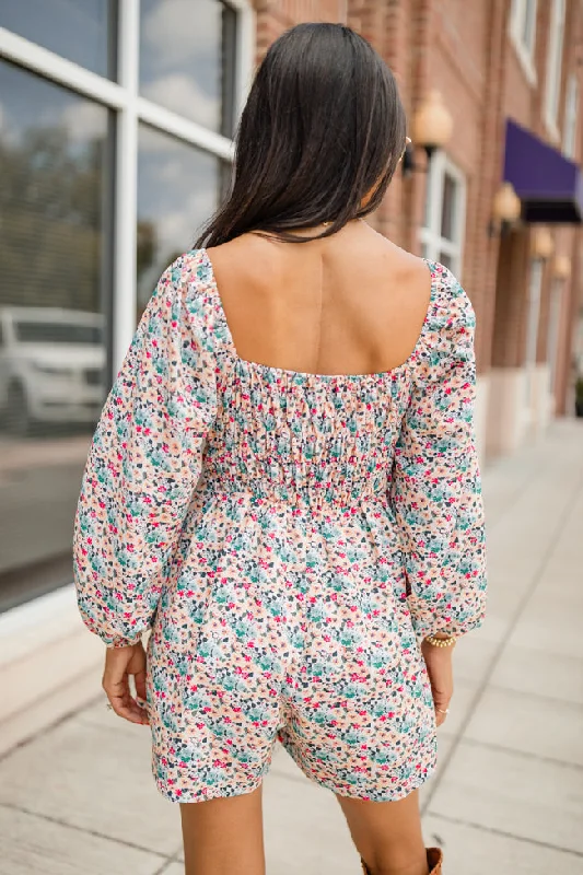 See You Later Multi Square Neck Printed Romper