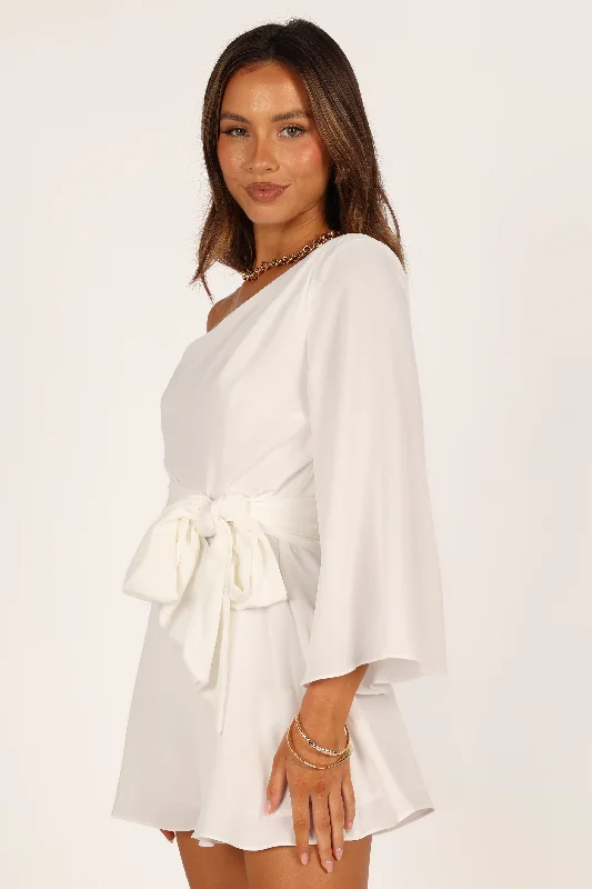 Tien One Sleeve Romper - White