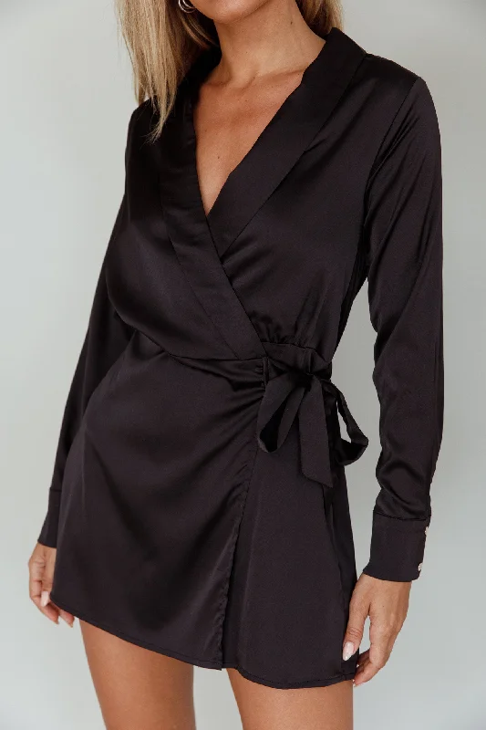 Turning Heads Side Tie Romper Black