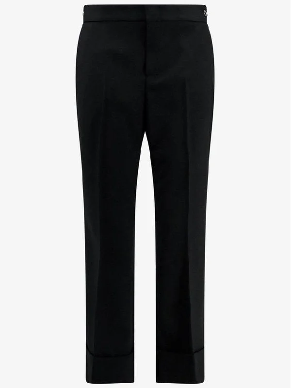 Horsebit Metal Detail Straight Pants Black