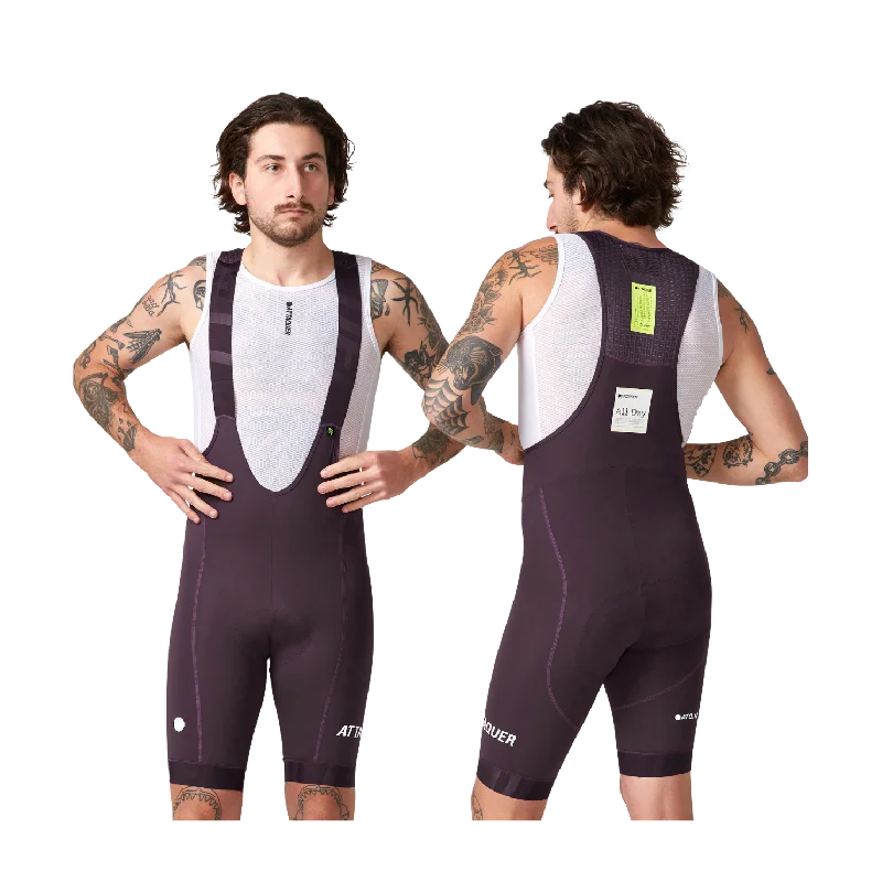 Attaquer All Day Bib Short - Aubergine