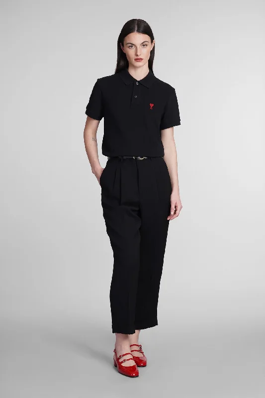 Polo in black cotton