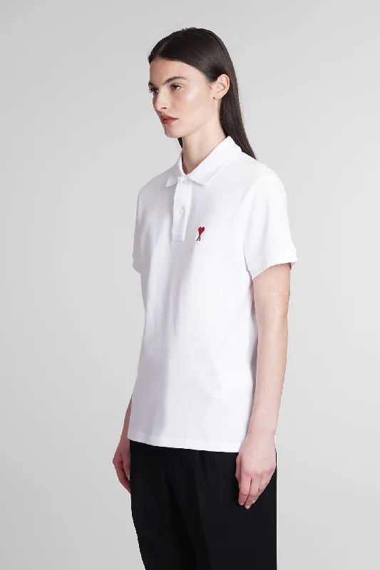 Polo in white cotton