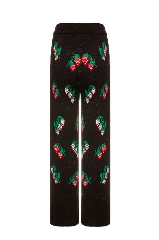 BLACK ROSE KNITTED PANTS