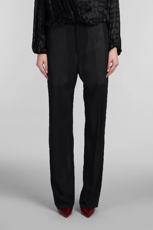 Pants in black wool