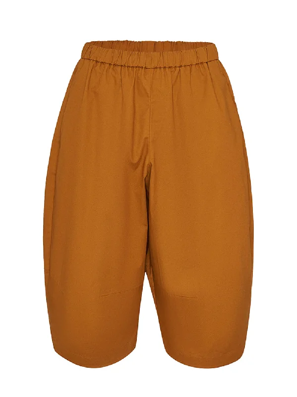 Peach Cotton Twill Seamed Pants - Inside String Haystack