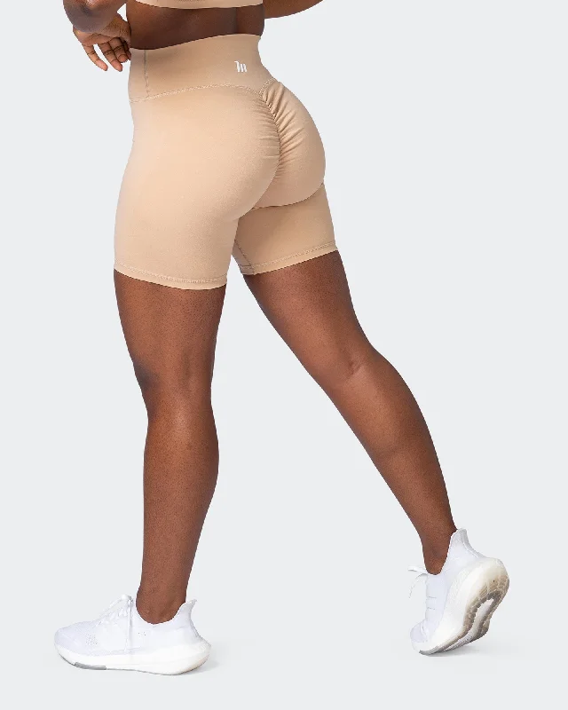 Game Changer Scrunch Bike Shorts - Biscotti