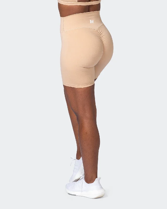 Game Changer Scrunch Bike Shorts - Biscotti