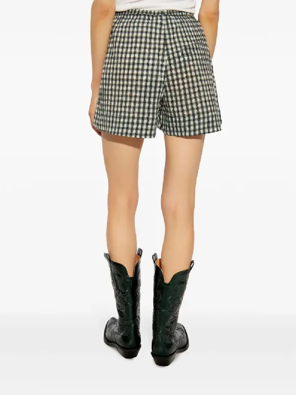 Seersucker Check Elasticated Shorts