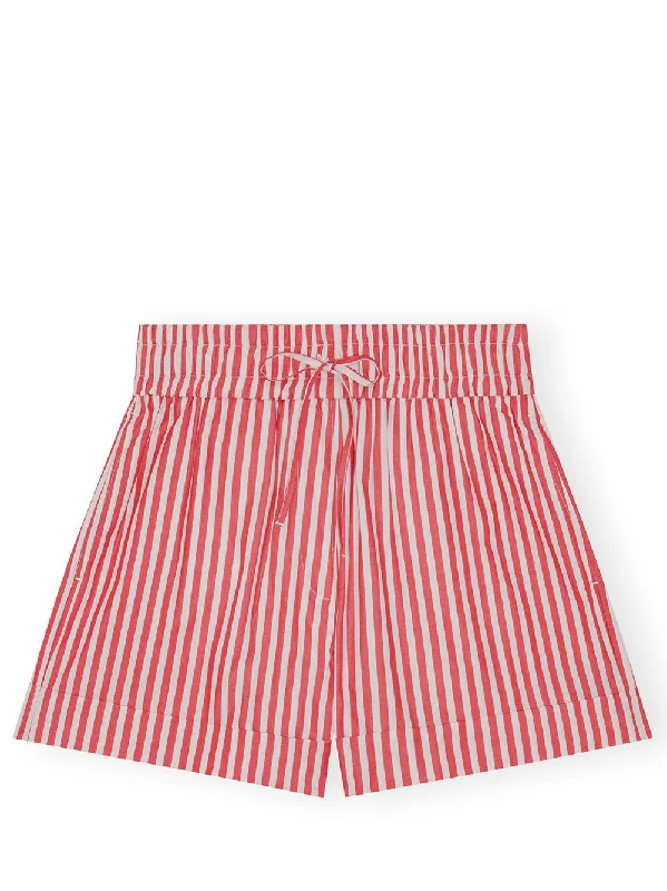 Stripe Cotton Elasticated Shorts