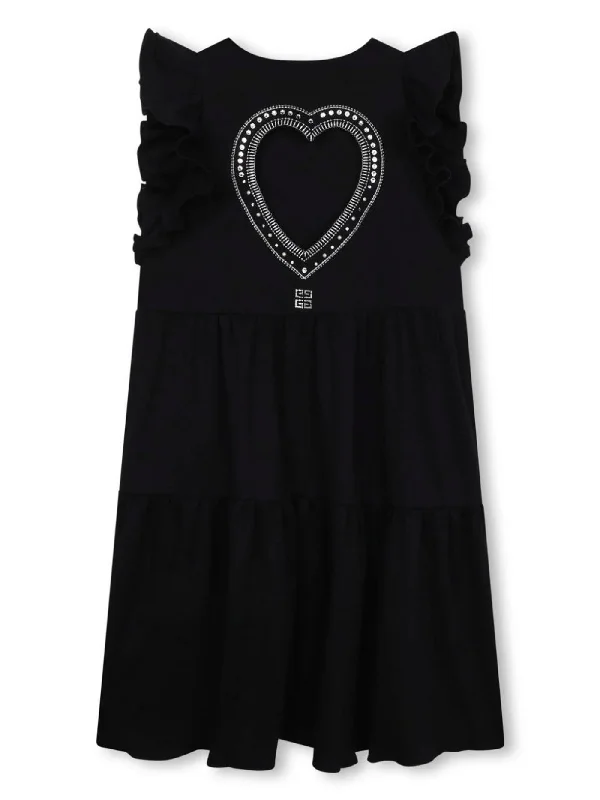 Dress in black cotton