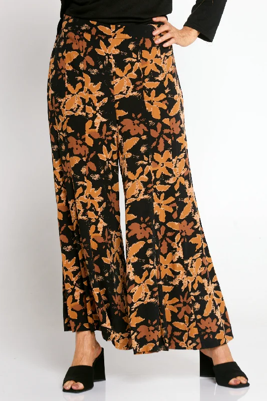 Jarah Wide Leg Pants - Floral Toffee