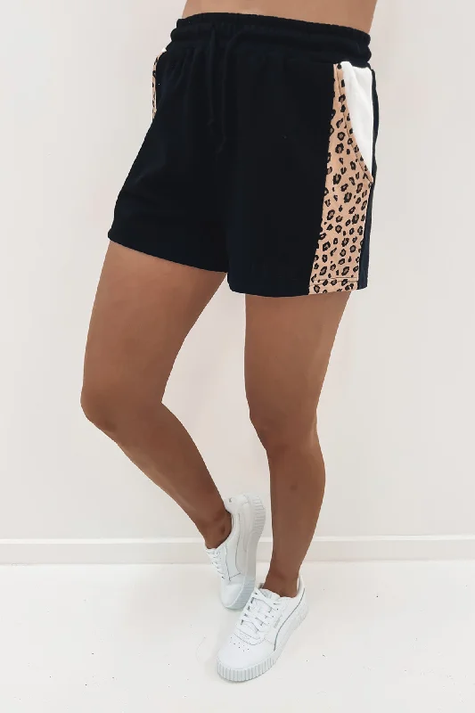 JNJL Leopard Panel Short Black