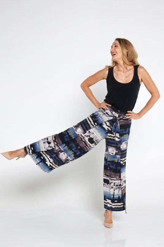 Kiara Wrap Palazzo Pants - Charcoal Haze