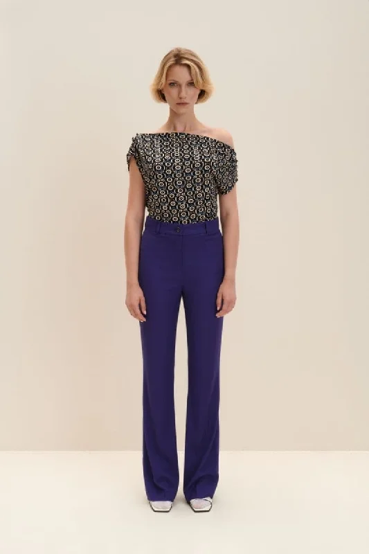 PERSIAN INDIGO TAILORED FLARED PANTS