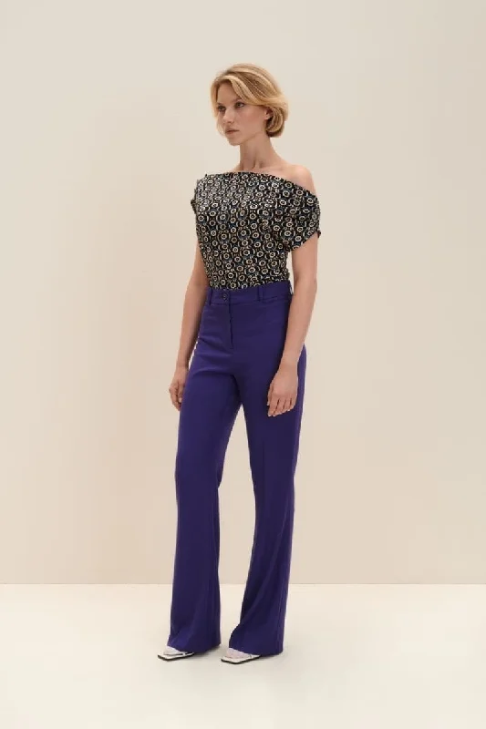 PERSIAN INDIGO TAILORED FLARED PANTS