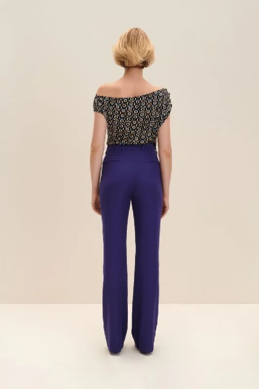 PERSIAN INDIGO TAILORED FLARED PANTS