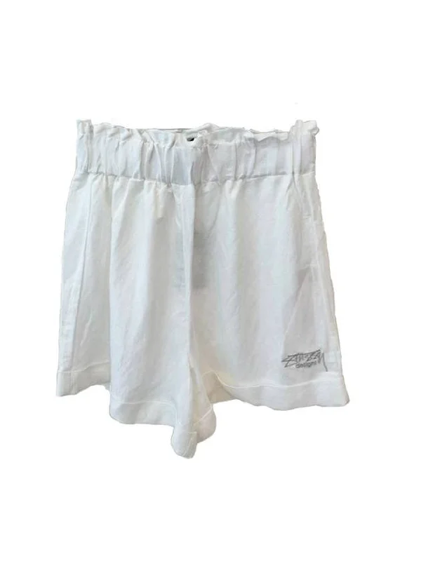 Shoreline Linen Beach Shorts White