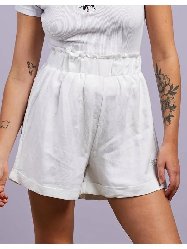 Shoreline Linen Beach Shorts White